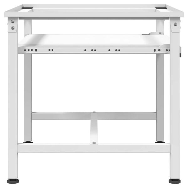 vidaXL Postolje za perilicu rublja s policom na izvlačenje bijelo