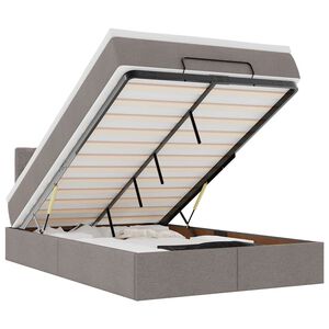 vidaXL Otomanski krevet madracem i LED Taupe 120x190 cm tkanina