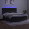 vidaXL Krevet box spring s madracem LED crni 180x200 cm baršun