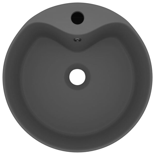 vidaXL Luksuzni umivaonik mat tamnosivi 36 x 13 cm keramički