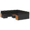 vidaXL 13-dijelni set vrtnih sofa s jastucima poliratan crni