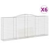 vidaXL Lučne gabionske ko&scaron;are 6 kom 400x50x160/180cm pocinčano željezo