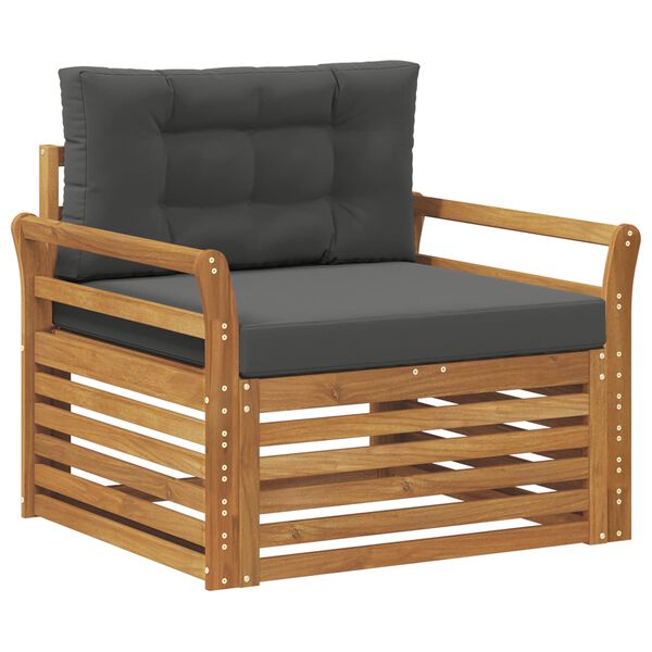 vidaXL Set vanjskih sofa Čvrsto drvo akacije i poliester Prirodna