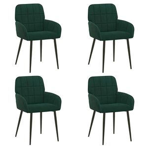 vidaXL Trpezarijske stolice 4 pcs Bar&scaron;un Tamnozelena 57 x 50 x 85 cm