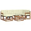 vidaXL Set vanjskih sofa s jastukom 7 pcs Prirodna i krem