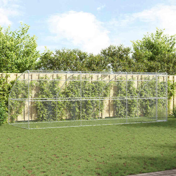 vidaXL Kućica za pse 3 pcs Srebrno 6 x 2 x 2 m Pocinčani čelik