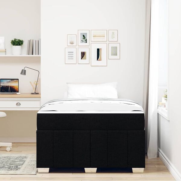 vidaXL Krevetna konstrukcija s madracem Crna 120 x 200 cm tkanina