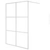 vidaXL Pregrada za tu&scaron; srebrna 140 x 195 cm s prozirnim staklom ESG
