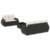 vidaXL 6-dijelni set vrtnih sofa s jastucima crni od poliratana