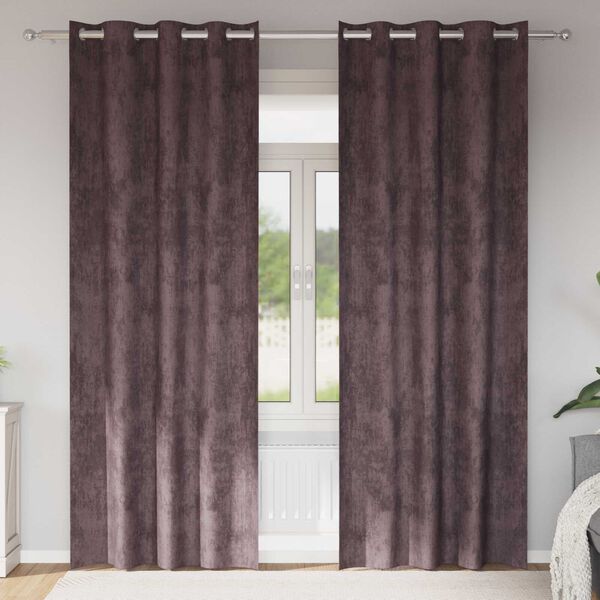 vidaXL Bar&scaron;unaste zavjese sa zavjesama 2 pcs Smeđa 225 x 140 cm Bar&scaron;un