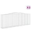vidaXL Lučne gabionske ko&scaron;are 3 kom 400x50x140/160cm pocinčano željezo