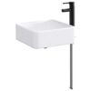 vidaXL Umivaonik s slavinom i odvodom Mat Crna 49 x 37 x 14 cm