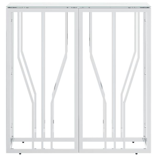 vidaXL Konzolni stol srebrni 70 x 30 x 70 cm nehrđajući čelik i staklo