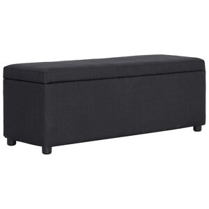 vidaXL Klupa s pretincem za pohranu 116 cm crna poliesterska