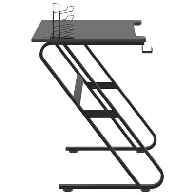 vidaXL Igraći stol s nogama u obliku ZZ crni 110 x 60 x 75 cm