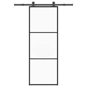 vidaXL Klizna vrata s priborom 76 x 205 cm od ESG stakla i aluminija