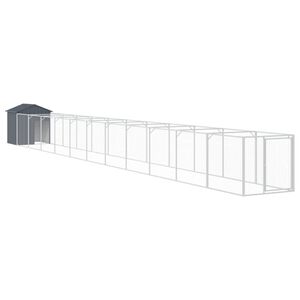 vidaXL Kućica za pse s krovom antracit 117x1221x123 cm pocinčani čelik