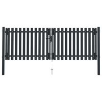 vidaXL Dvostruka vrata za ogradu od čelika 306 x 125 cm antracit