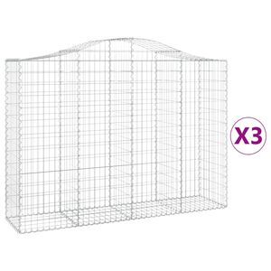 vidaXL Lučne gabionske ko&scaron;are 3 kom 200x50x140/160cm pocinčano željezo