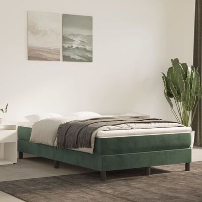 vidaXL Box spring krevet s madracem tamnozeleni 120x200 cm baršunasti