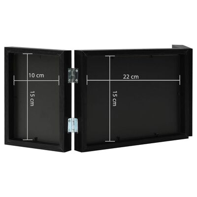 vidaXL Trodijelni okvir za fotografije crni 22 x 15 cm + 2x (10x15 cm)