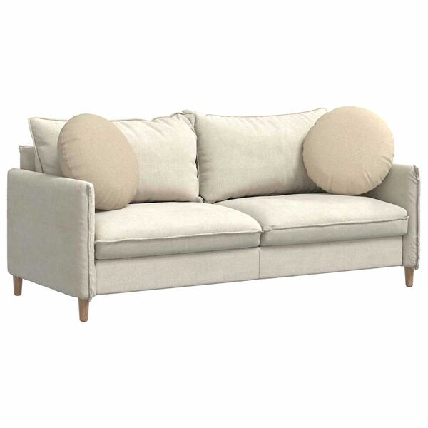 vidaXL Jastučići za sjedenje 2 pcs Krema &Oslash;50 x 19 cm tkanina