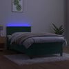 vidaXL Krevet box spring s madracem LED tamnozeleni 90x190 cm bar&scaron;un