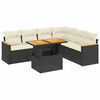 vidaXL 7-dijelni set vrtnih sofa od poliratana s jastucima crni