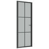 vidaXL Unutarnja vrata 76 x 201,5 cm crna od mat stakla i aluminija