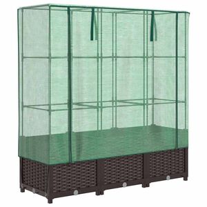 vidaXL Povi&scaron;ena gredica s pokrovom za staklenik 120 x 40 x 138 cm