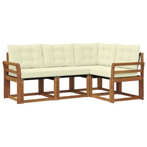 vidaXL Set vanjskih sofa s jastukom 4 pcs Prirodna i krem