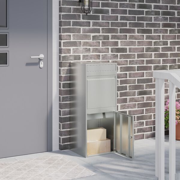 vidaXL Sandučić za pakete Crna 41 x 38 x 103 cm Cinkani čelik