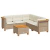 vidaXL 6-dijelni set vrtnih sofa s jastucima bež od poliratana