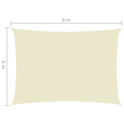 vidaXL Jedro protiv sunca od tkanine Oxford pravokutno 6 x 8 m krem