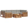 vidaXL Set vanjskih sofa s jastukom 7 pcs Prirodna i svijetlo siva