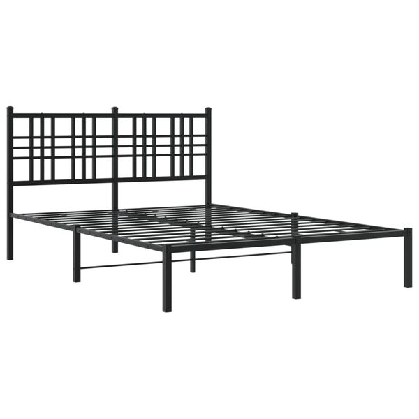 vidaXL Metalni okvir za krevet s uzglavljem crni 140x190 cm