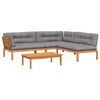vidaXL 4-dijelni set vrtnih sofa od paleta s jastucima od drva bagrema