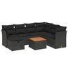 vidaXL 8-dijelni set vrtnih sofa od poliratana s jastucima crni