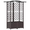 vidaXL Povi&scaron;eni krevet s mrežom i krovom Smeđa 122 x 40 x 141 cm PP