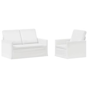vidaXL Set sofe 2 pcs Bijela Tkanina