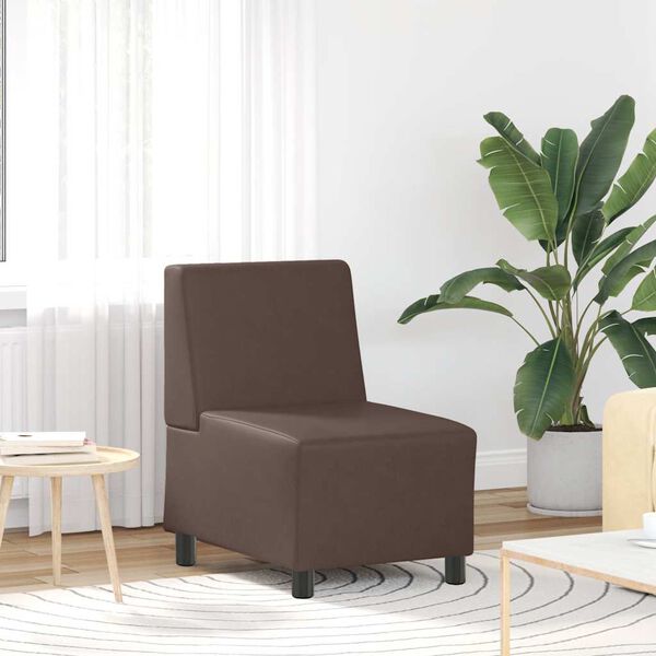 vidaXL Modularna sofa bez naslona za ruke smeđa 55 cm umjetna koža
