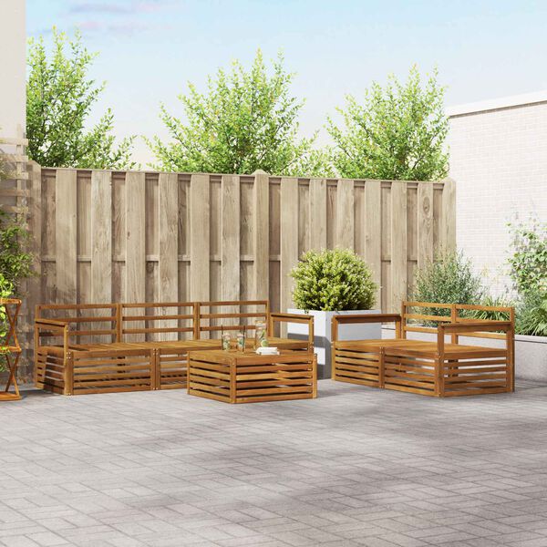 vidaXL Set vanjskih sofa 6 pcs Prirodna Čvrsto drvo akacije