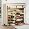 282433 vidaXL Shoe Cabinet with Cover Cream 115x28x110 cm Fabric