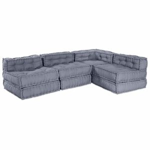 vidaXL Modularna sofa Tkanina Siva 210 x 140 x 56 cm