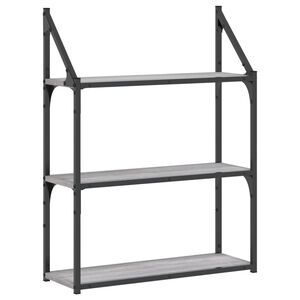 vidaXL Zidna polica s 3 razine sivog hrasta sonome 60x21x78,5cm drvena