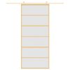 vidaXL Klizna vrata zlatna 90 x 205 cm matirano staklo ESG i aluminij