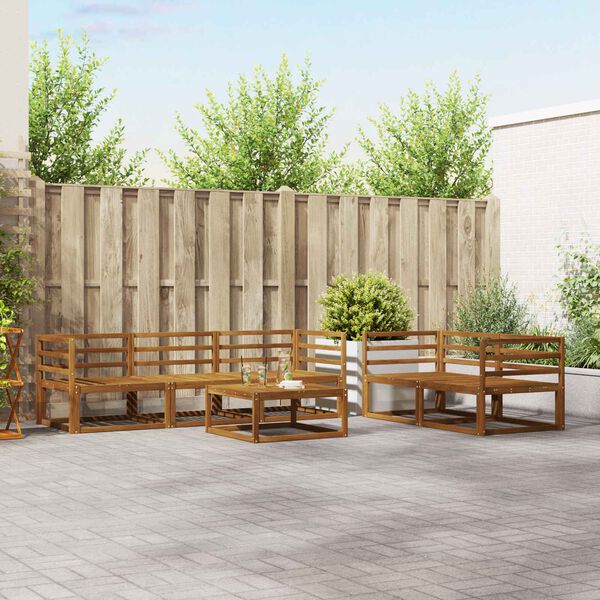 vidaXL Set vanjskih sofa s jastukom 6 pcs Prirodna i krem