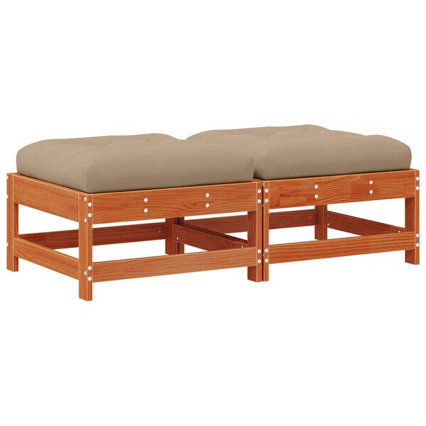 vidaXL Noge za odmaranje u vrtu Masivna borovina Vosak Smeđa