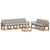 vidaXL Set vanjskih sofa s jastukom 8 pcs Prirodna i svijetlo siva