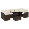 vidaXL 8-dijelni set vrtnih sofa s jastucima smeđi od poliratana